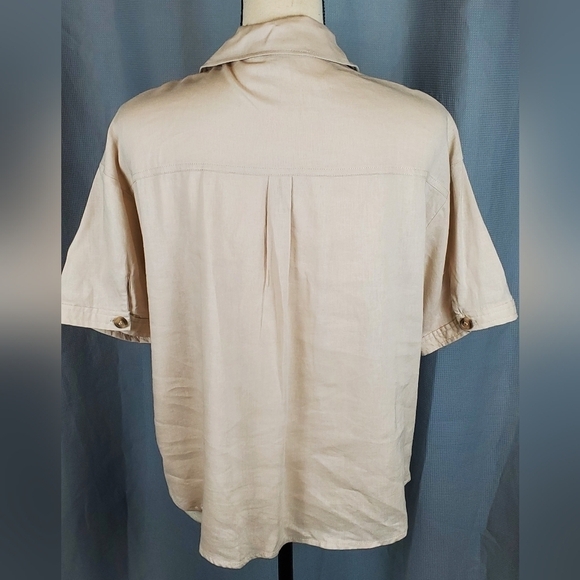 Love Tree short sleeve blouse, beige, size L - Picture 2 of 5